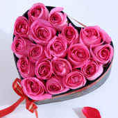 Pink Roses In Blushing Heart