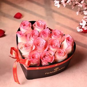 Pink Roses In Blushing Heart