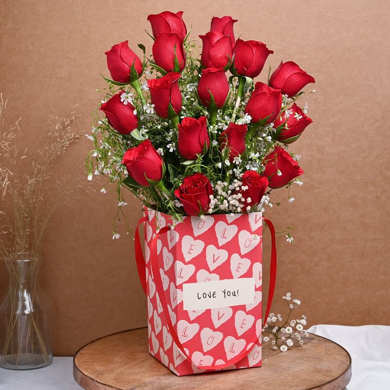 Red Roses N Teddy Combo