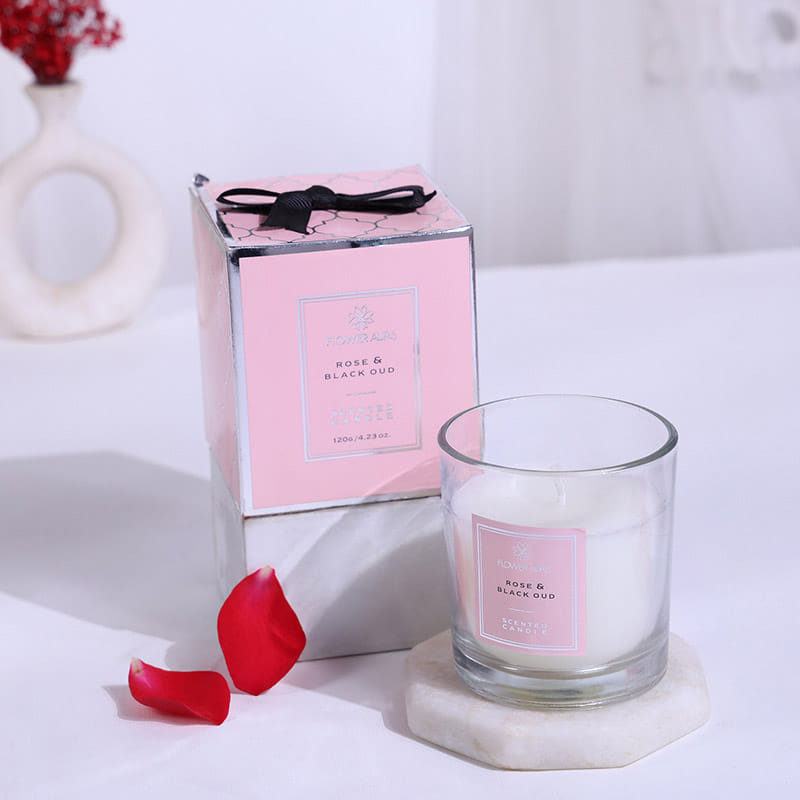 Rose & Black oud Scented Candle