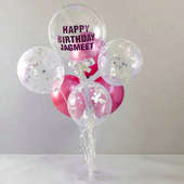 Pink Silver Custom Balloons
