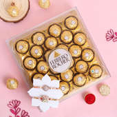 Send Pink Stone Rakhi Duo With Ferrero Rocher to UAE