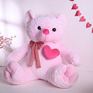 Pink Teddy Bear Of Love for Teddy Day Gift