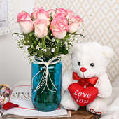 Pinky Bloom Teddy Love : Valentine Combo Gift