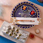 Pista Roll N Thali With Beads Mauli Rakhi