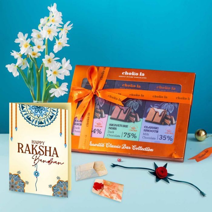 Plantable Rakhi N Assorted Chocolates Combo