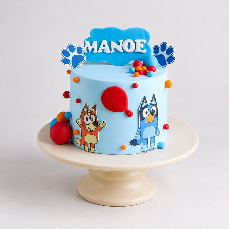 Playful Bluey Balloon Cake