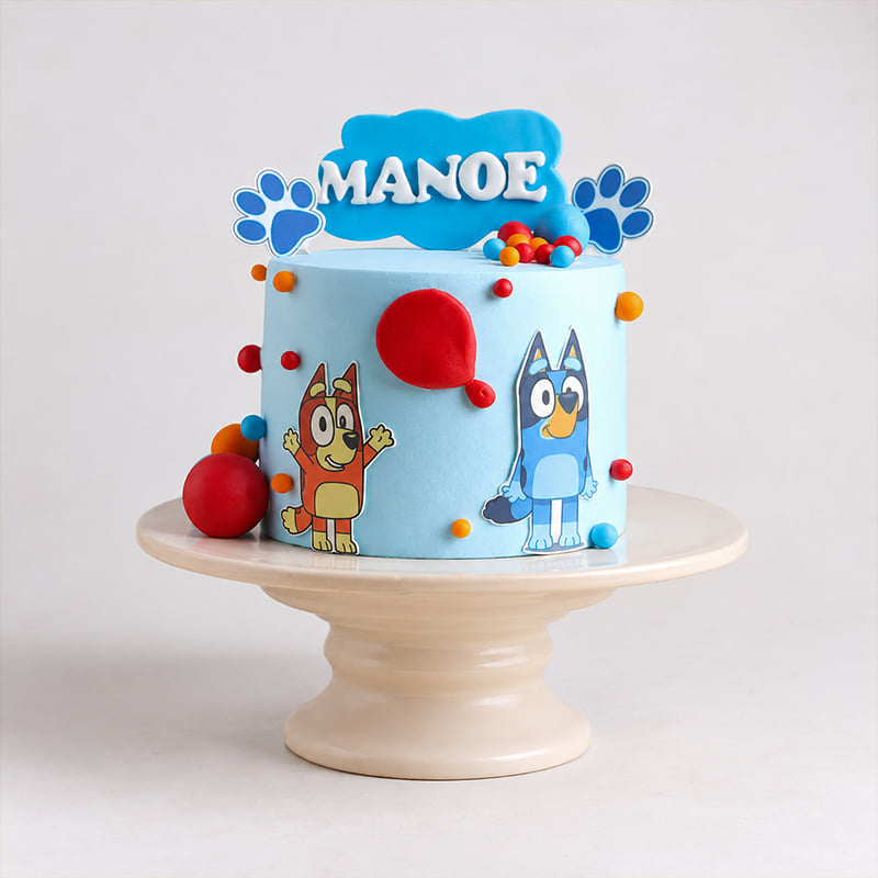 Playful Bluey Balloon Cake