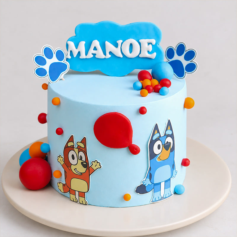 Playful Bluey Balloon Cake