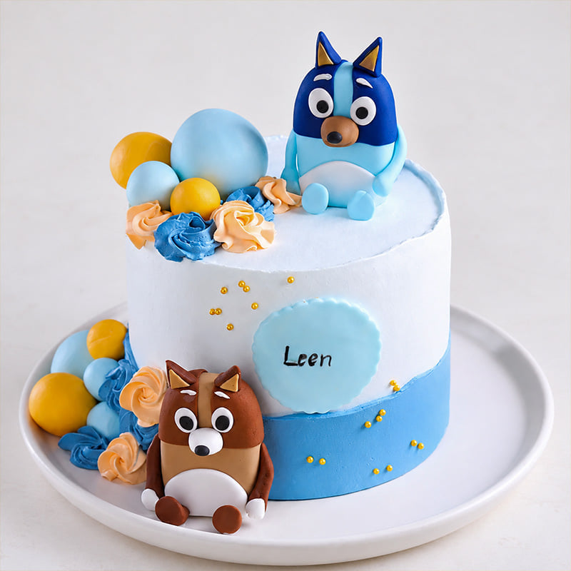 Playful Bluey Character Cake