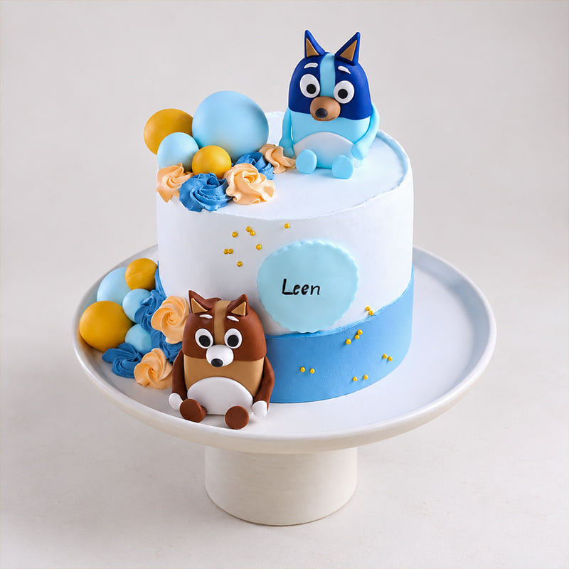 Playful Bluey Character Cake