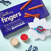 Playful Car Kids Rakhi With Cadbury Fingers Chocolate