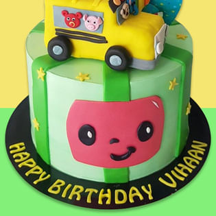 Playful Cocomelon Theme Cake - Bottom View