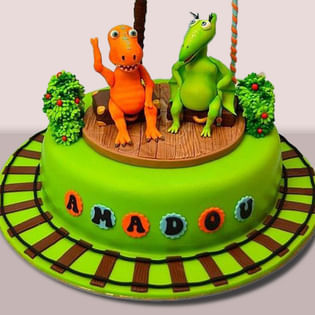 Playful Dinosaur Themed Kids Cake Online