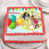 Playful Love Birthday Photo Cake