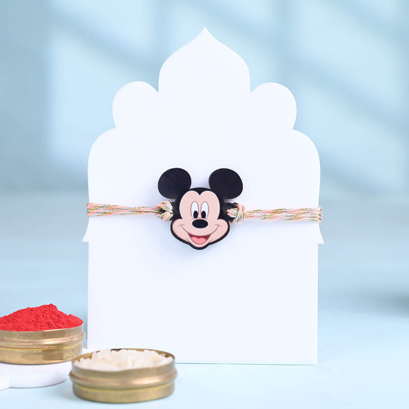 Playful Mickey Rakhi With Kaju Katli