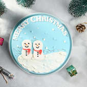 Snowman Christmas Theme Cake - Front View