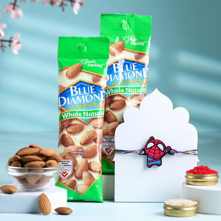 Playful Spiderman Rakhi With Almonds