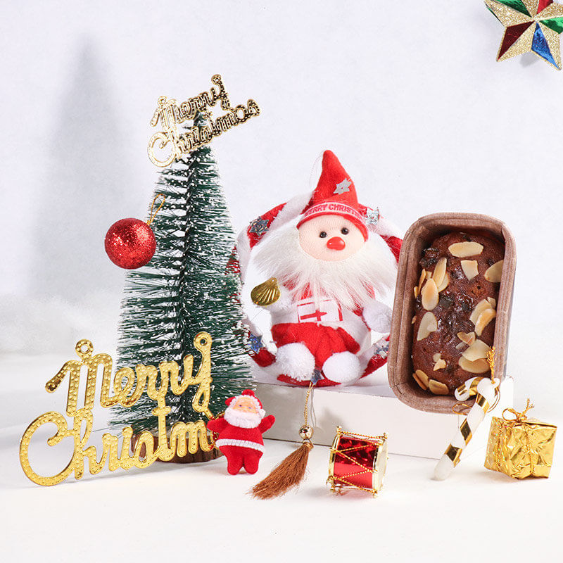 Christmas Plum Cake And Santa Decor Hamper