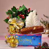 Plum Cake Candle N Chocolates Christmas Hamper