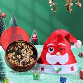 Plum Cake N Santa Cap Christmas Combo