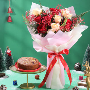 Plum Cake N Timeless Roses Combo