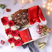 Plum Cake With Christmas Decor Roses N Coffee Mug