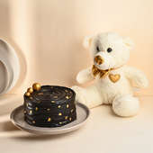 Plush Teddy N Chocolate Truffle Cake Combo