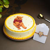 Pooh Rakhi With Adorable Pooh Cake