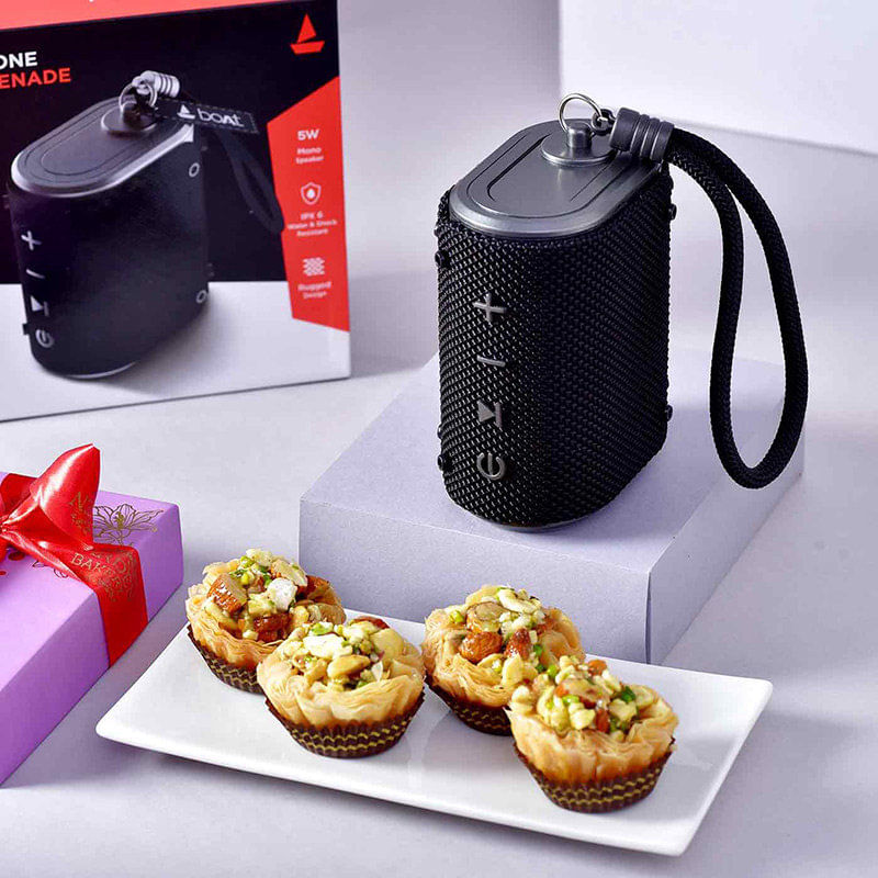 Portable Speaker With Tart Baklawas