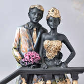 Zoomed View of Posing Couple Figurine (Anniversary Gift)