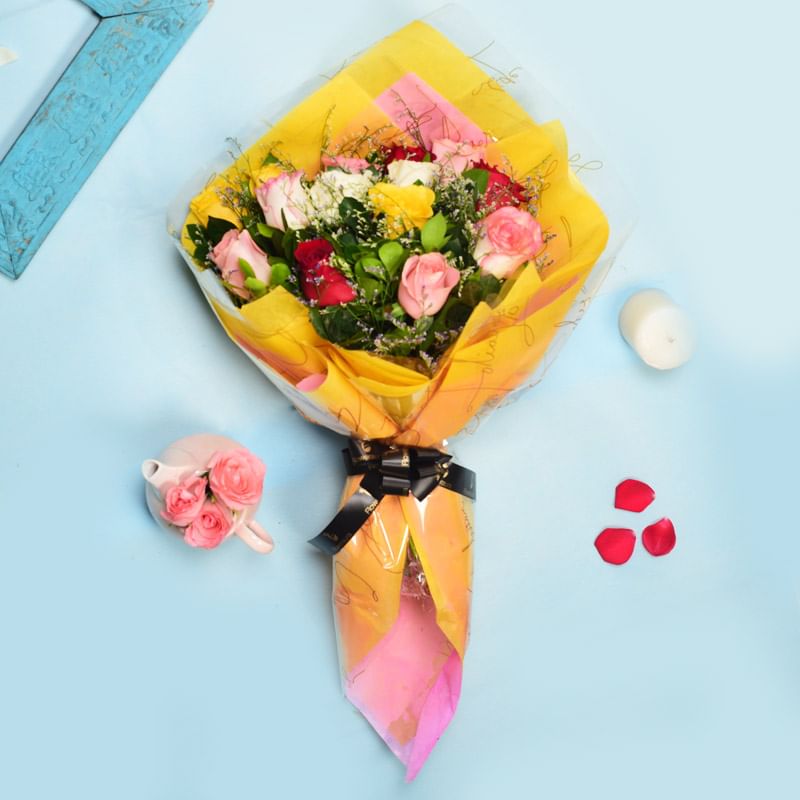 Mixed Color Rose Flower Bouquets