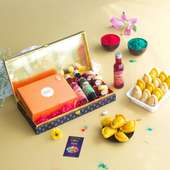 Premium Holi Gift Box With Sweets Sharbat N Gulal