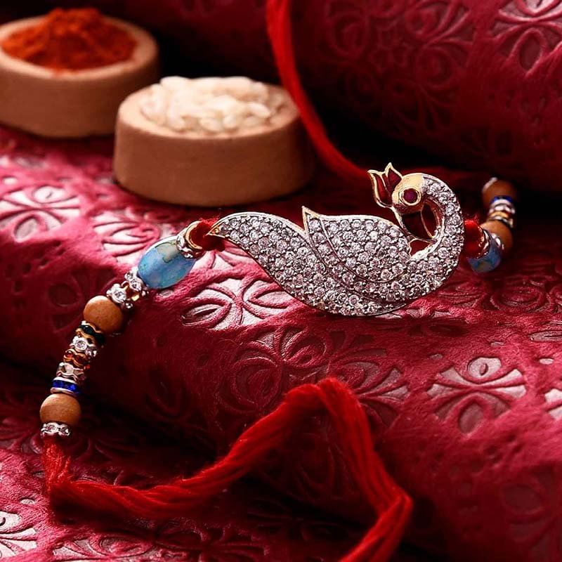 Premium Stone Studded Peacock Rakhi