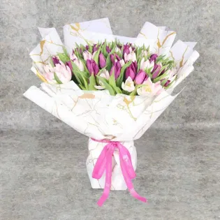 Tulips Wrapped In Marble Radiance