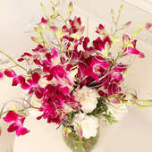 Orchids N Carnation Bouquet Best New Year Gift