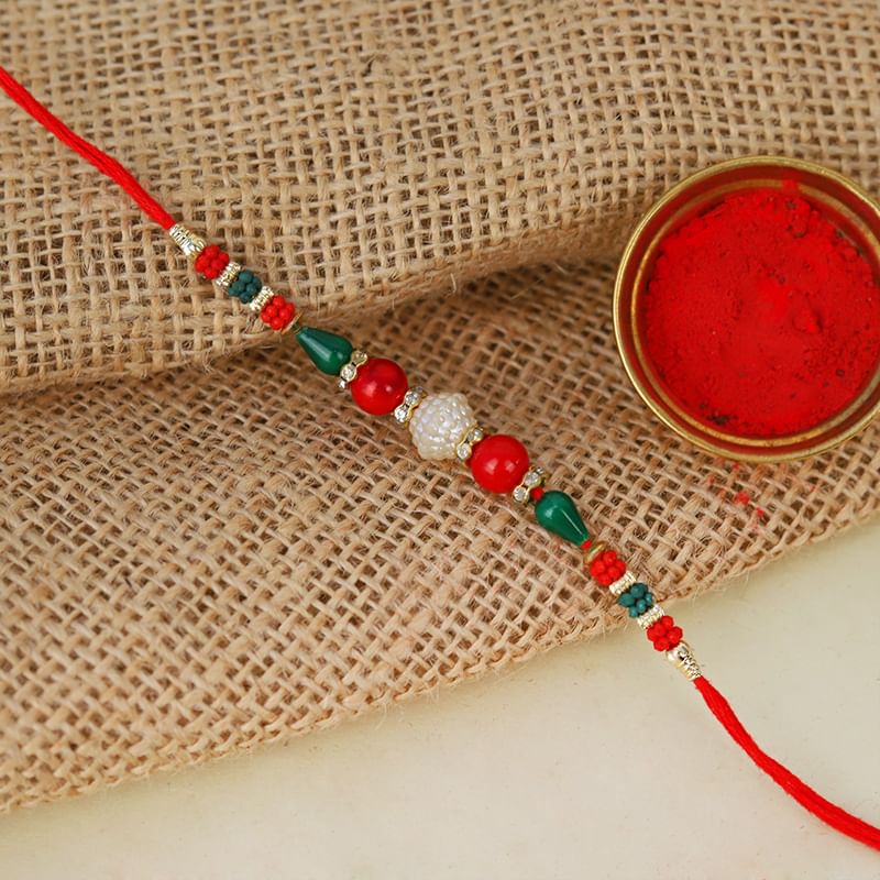 Pretty Pearl Bead Rakhi