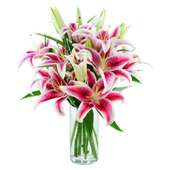 Buy Pretty Pink Lilies Vase for Valentine