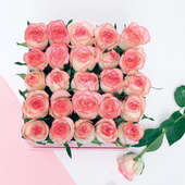Gorgeous Pink Rose Box Top View