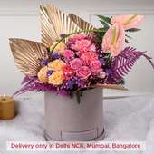 Pretty Pink Roses Box - Online Flower Delivery in India