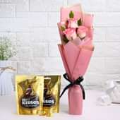 Pretty Pink Roses With Chocolates