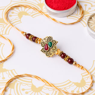 Pretty Red-beaded Rakhi