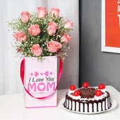 Combo of Cake and Flowers for Mom