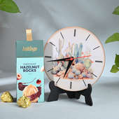 Prickly Pear Table Clock N Chocolates Duo