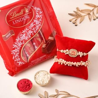 Pristine Pearls Bhaiya Bhabhi Rakhis With Chocolate