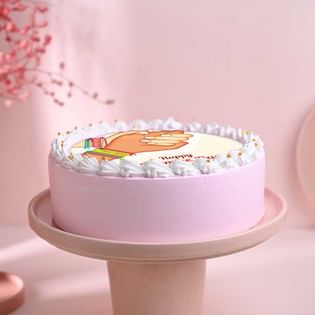 Promise Day Photo Cake - Top View