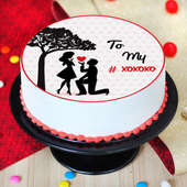 Photo cake for propose day - Top View