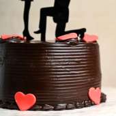 Side View Proposing Love Anniversary Cake