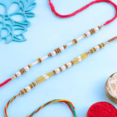 Beaded Pearl Rakhi Set Of 2