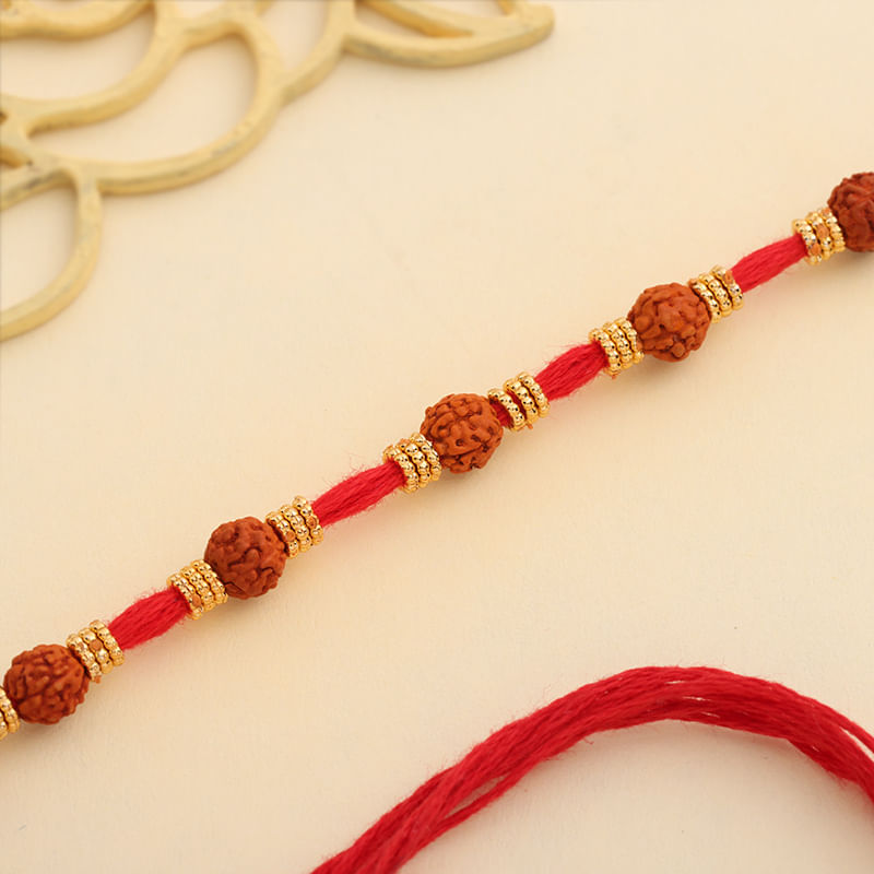 Minimal Rudraksha Rakhi